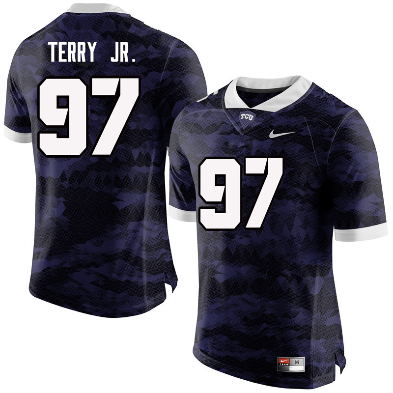 Men #97 James Terry Jr. TCU Horned Frogs College Football Jerseys-Purple - Click Image to Close